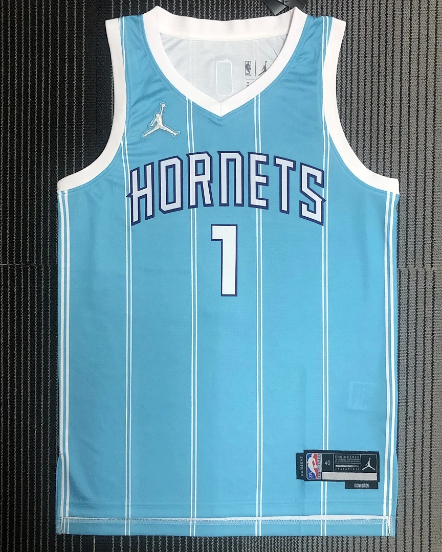 Camisola NBA Charlotte Hornets LaMelo Ball #1 75.º Aniversário Azul