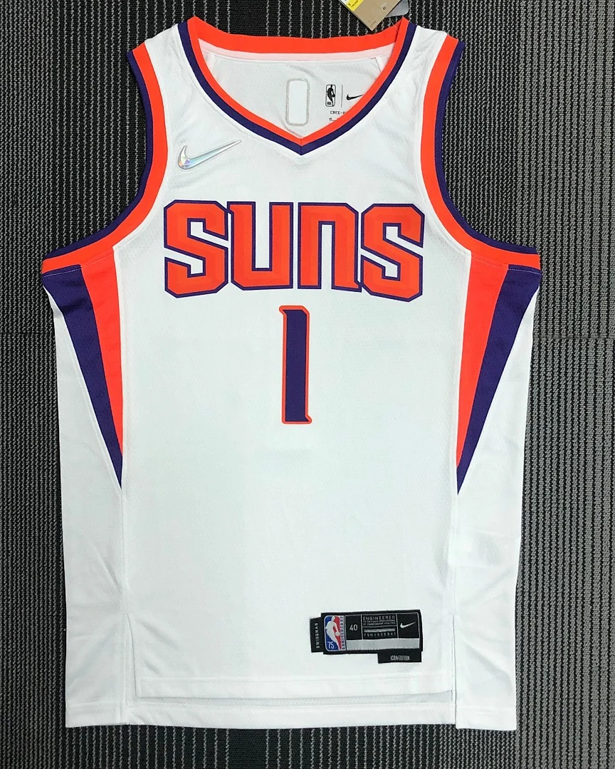 Camisola NBA Phoenix Suns Devin Booker #1 75.º Aniversário Branca