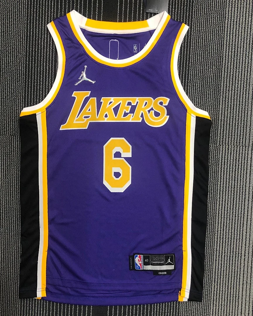 Camisola NBA Los Angeles Lakers LeBron James #6 75.º Aniversário