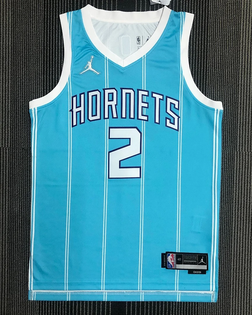 Camisola NBA Charlotte Hornets LaMelo Ball #2 75.º Aniversário Azul