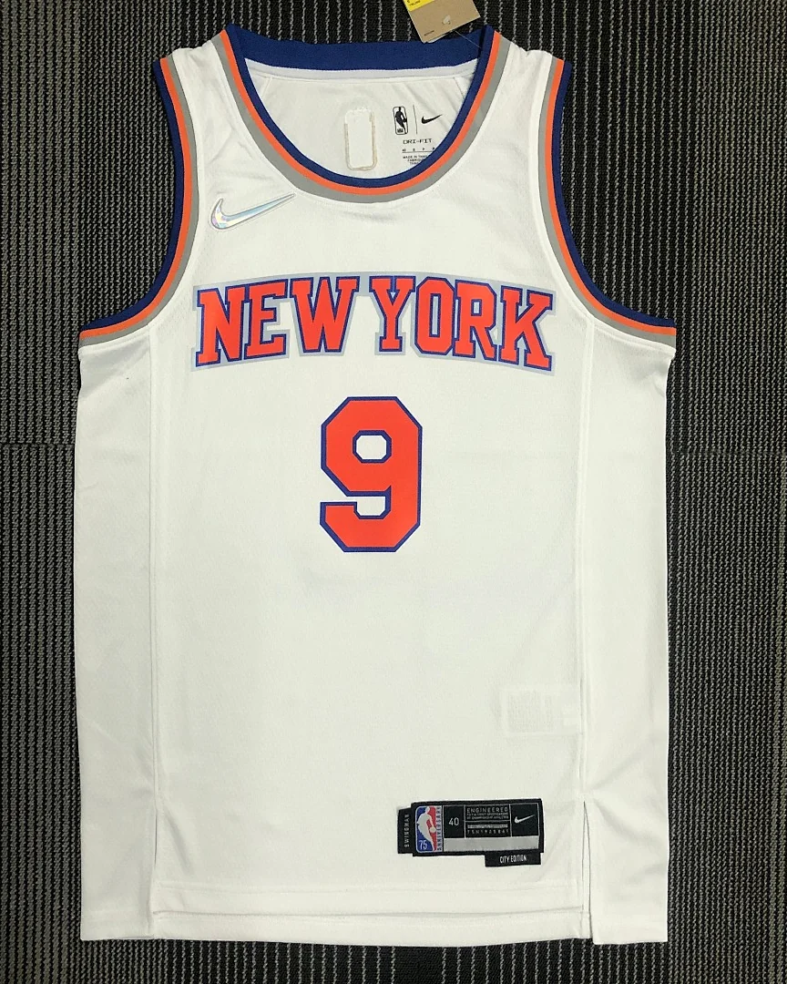 Camisola NBA New York Knicks RJ Barrett #9 75.º Aniversário Branca