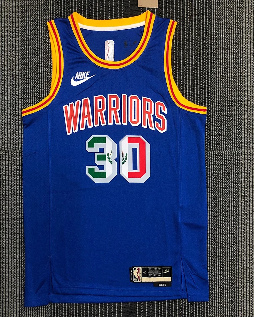 Camisola NBA Golden State Warriors Stephen Curry #30 Retro 75.º Aniversário