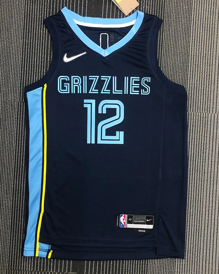 Camisola NBA Memphis Grizzlies Ja Morant #12 75.º Aniversário Azul-Marinho