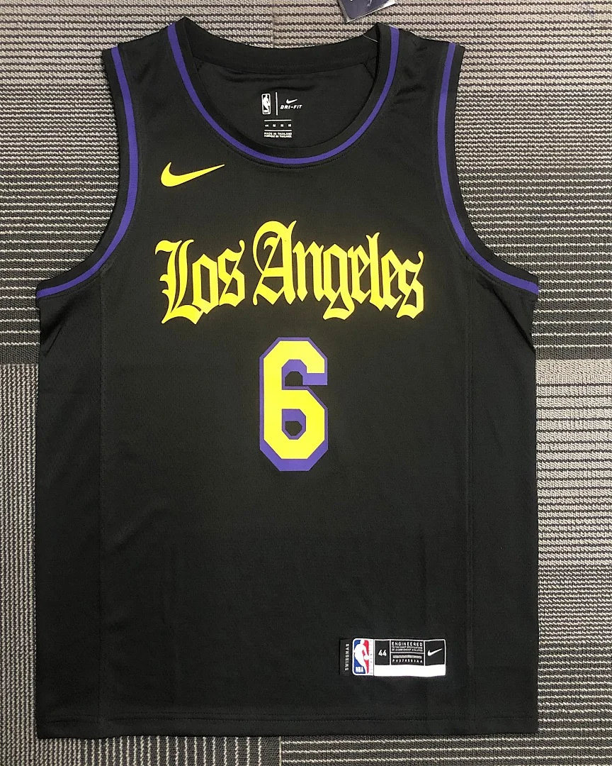 Camisola NBA Los Angeles Lakers LeBron James #6 Latin Nights Preta