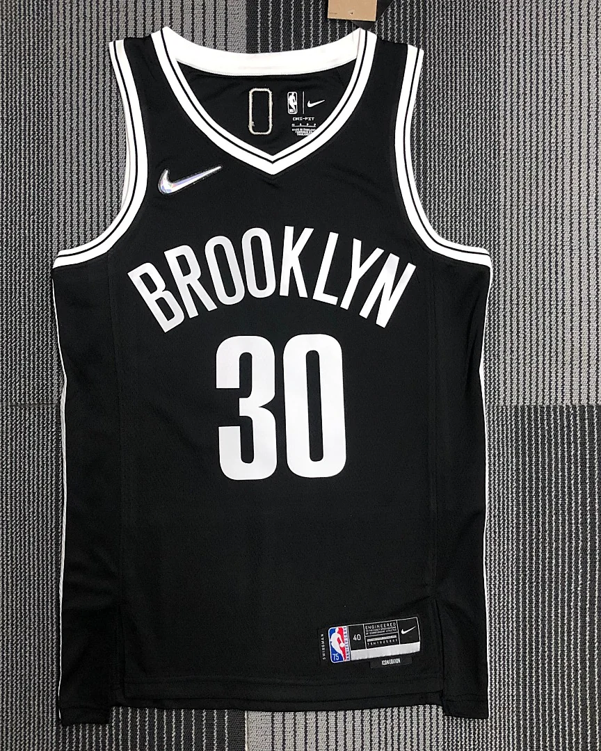 Camisola NBA Brooklyn Nets Seth Curry #30 75.º Aniversário Preta