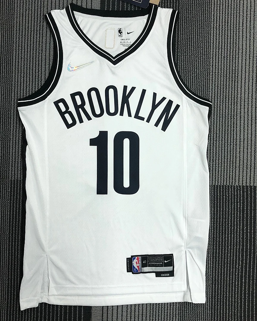 Camisola NBA Brooklyn Nets Ben Simmons #10 75.º Aniversário Branca