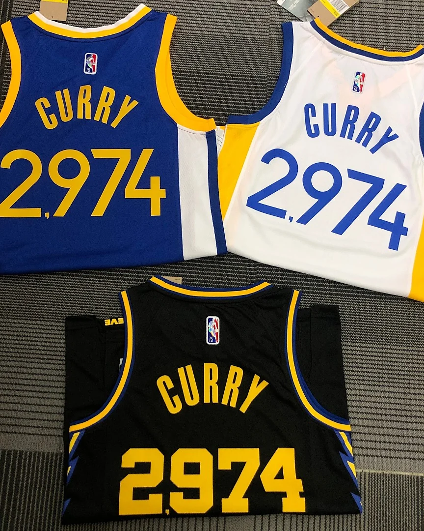 Camisola NBA Golden State Warriors Stephen Curry #2974 Edição Especial 2022