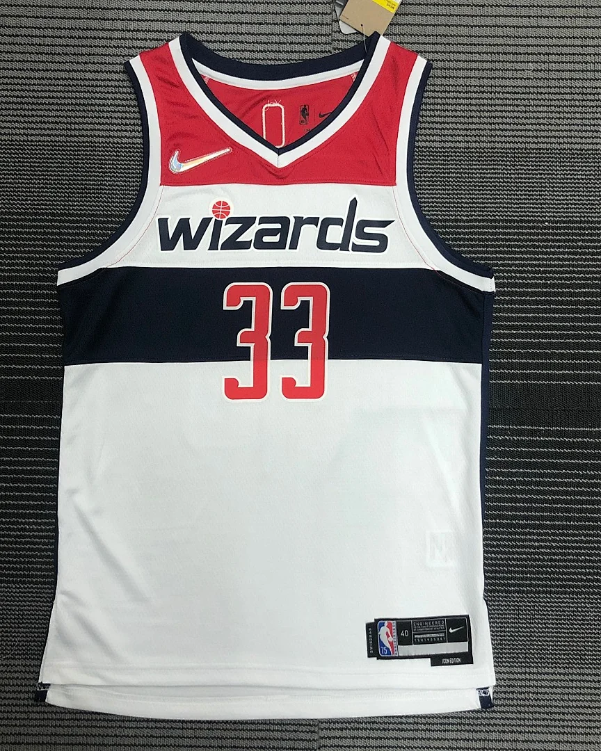 Camisola NBA Washington Wizards Kyle Kuzma #33 75.º Aniversário Branca