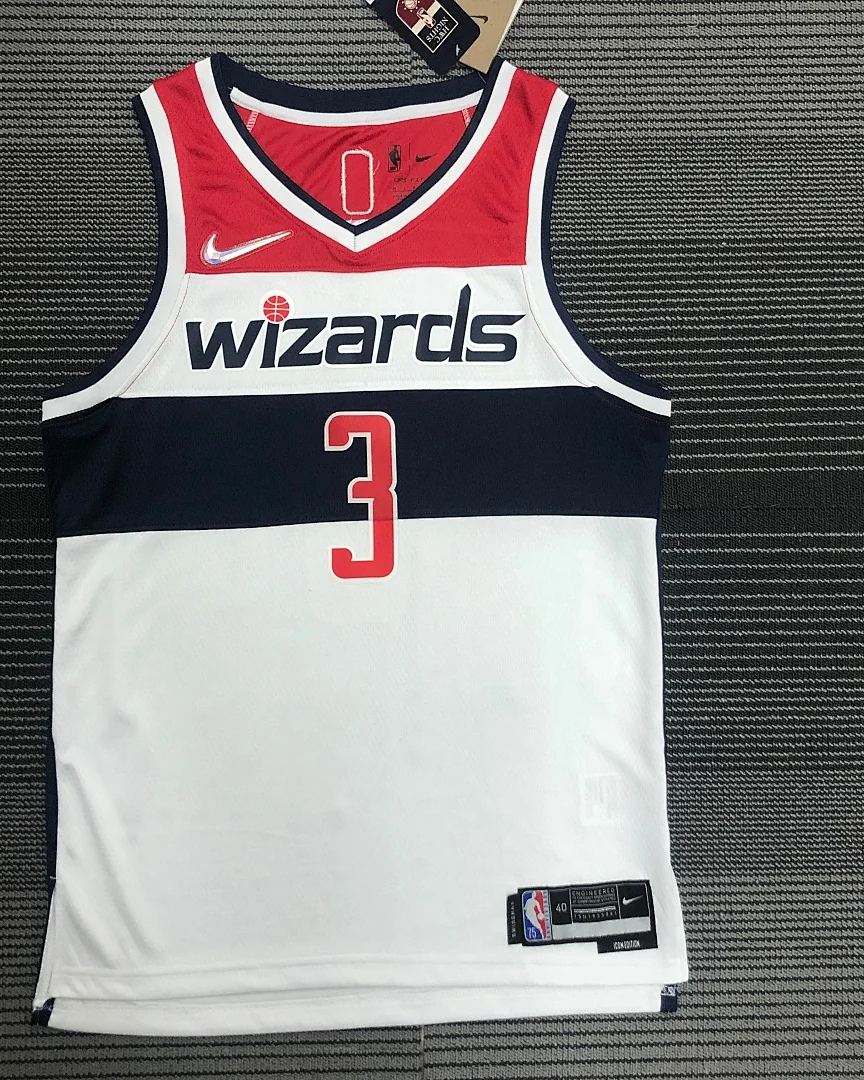 Camisola NBA Washington Wizards Bradley Beal #3 75.º Aniversário Branca