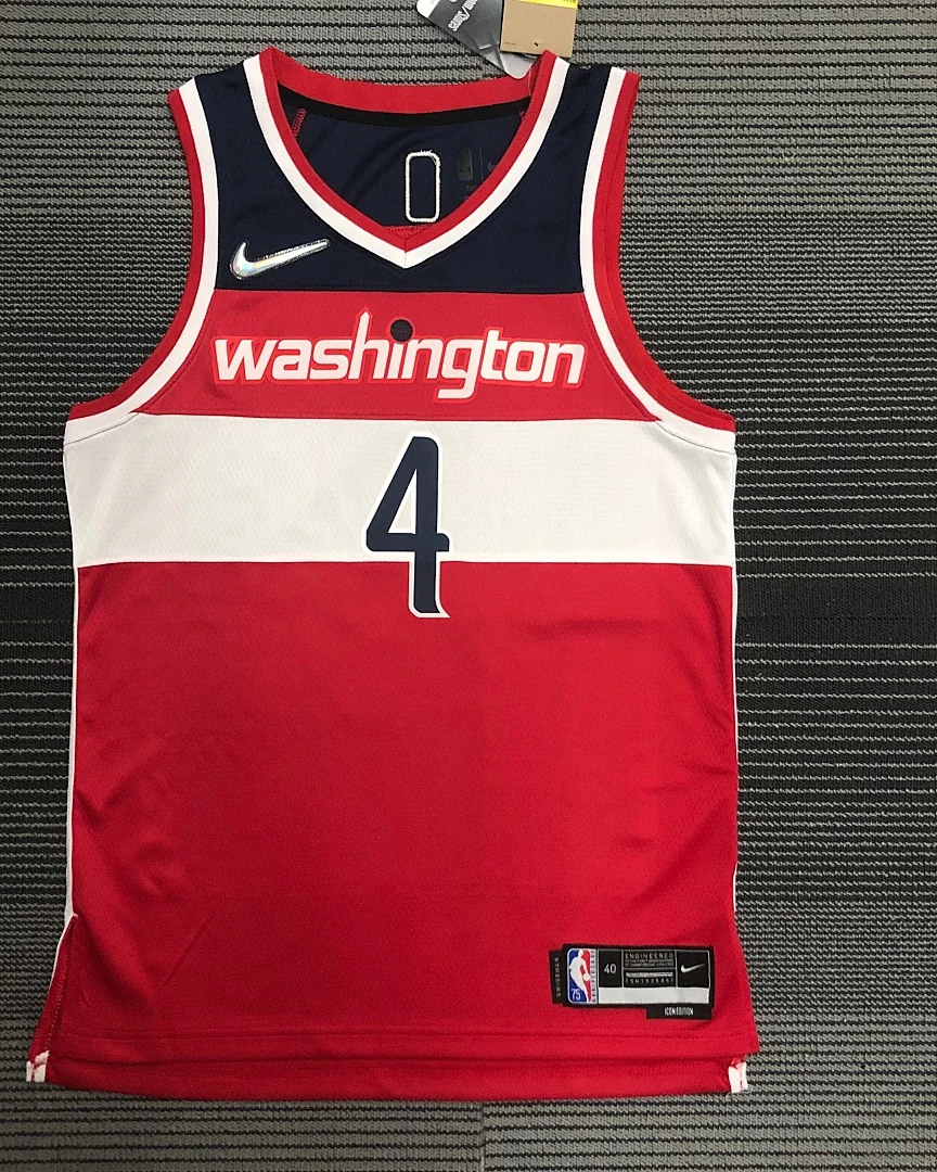 Camisola NBA Washington Wizards Russell Westbrook #4 75.º Aniversário Vermelha