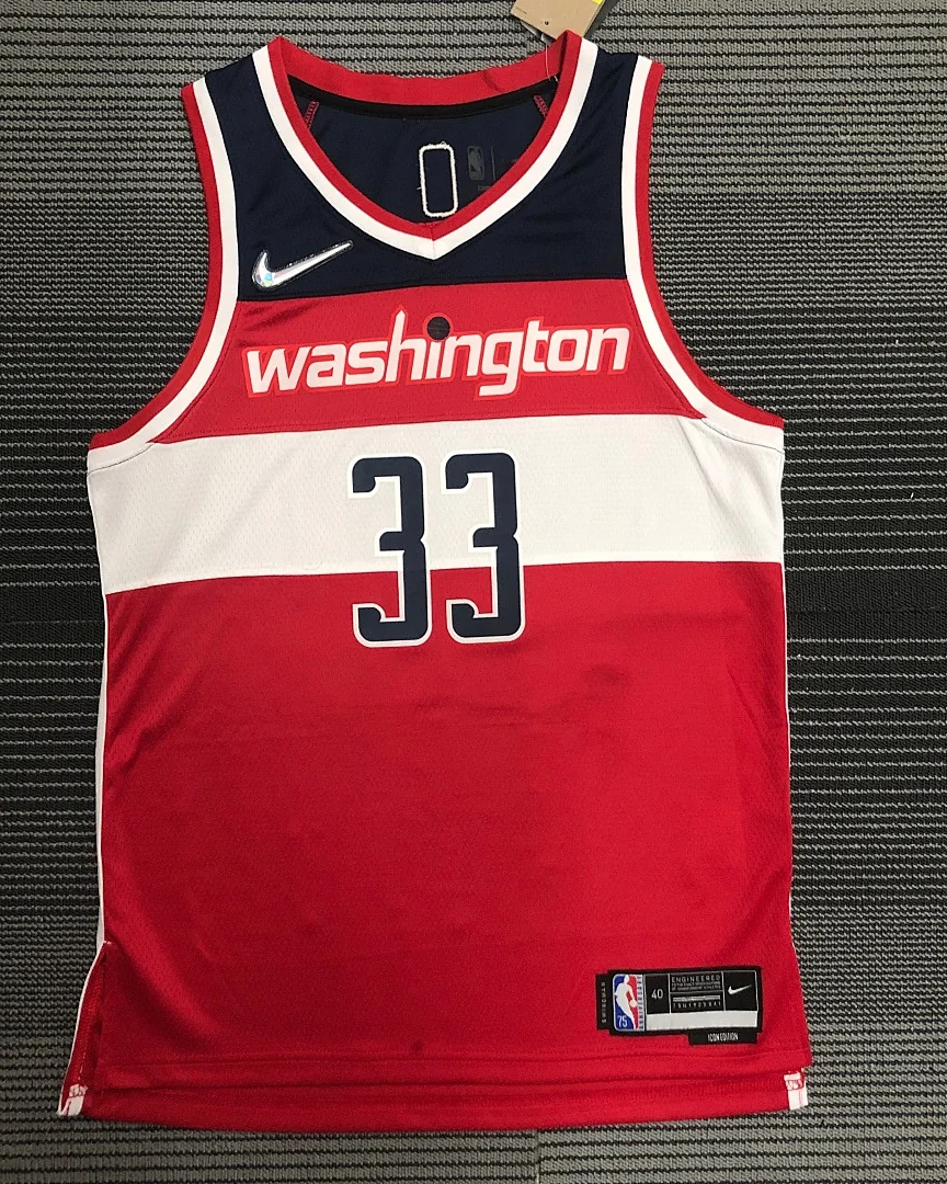 Camisola NBA Washington Wizards Kyle Kuzma #33 75.º Aniversário Vermelha