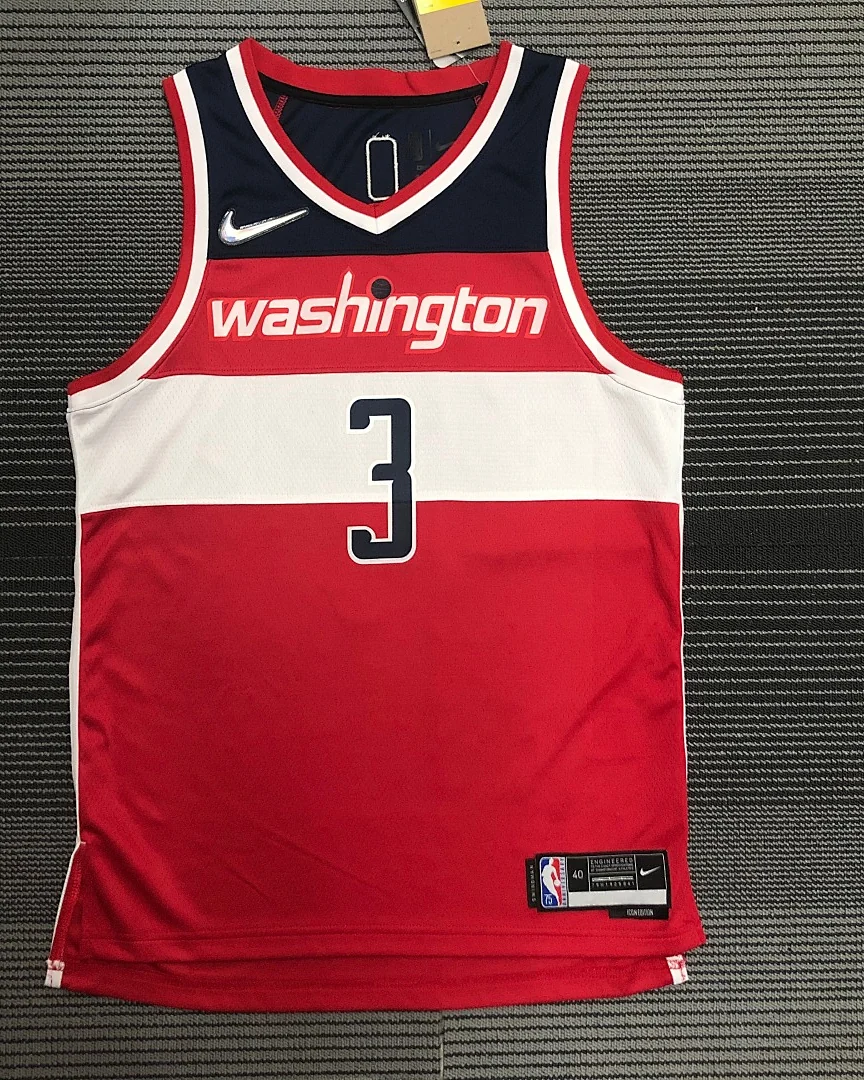 Camisola NBA Washington Wizards Bradley Beal #3 75.º Aniversário Vermelha