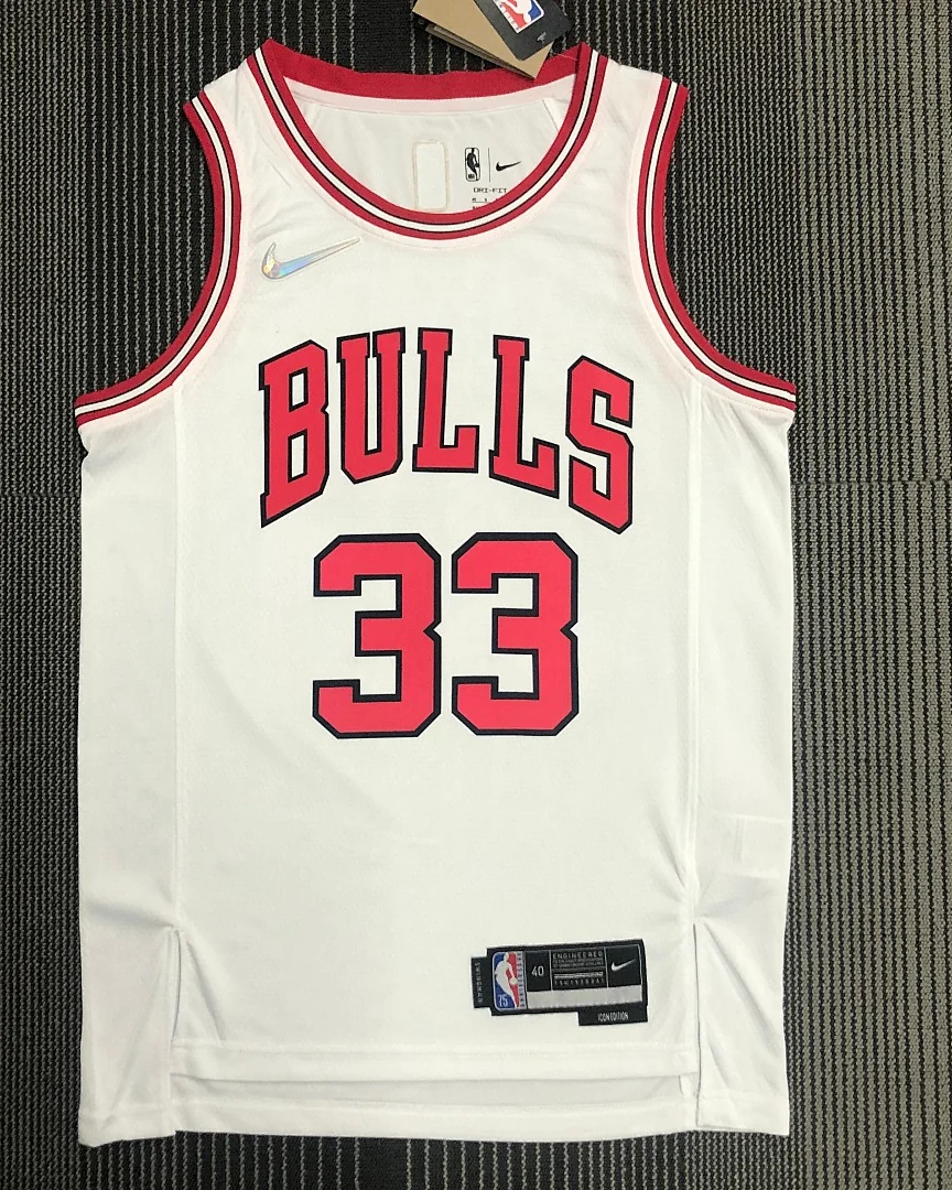 Camisola NBA Chicago Bulls Scottie Pippen #33 75.º Aniversário Branca