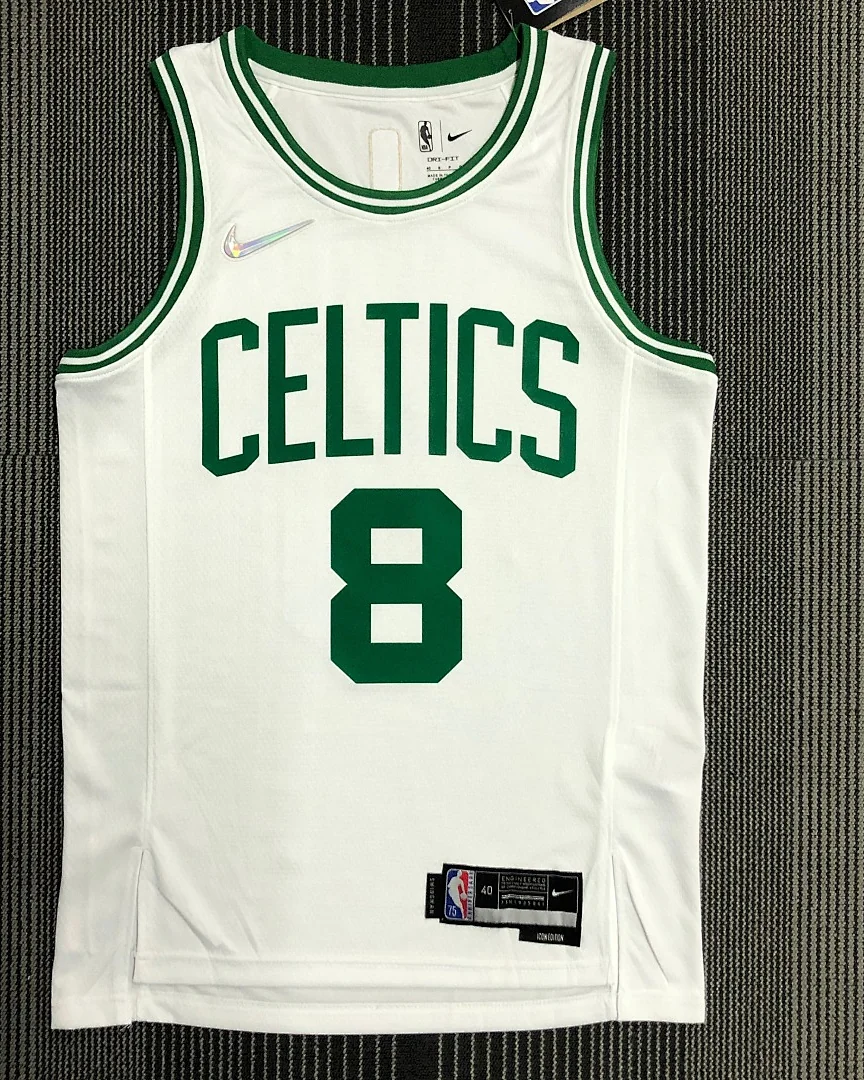 Camisola NBA Boston Celtics Kemba Walker #8 75.º Aniversário Branca