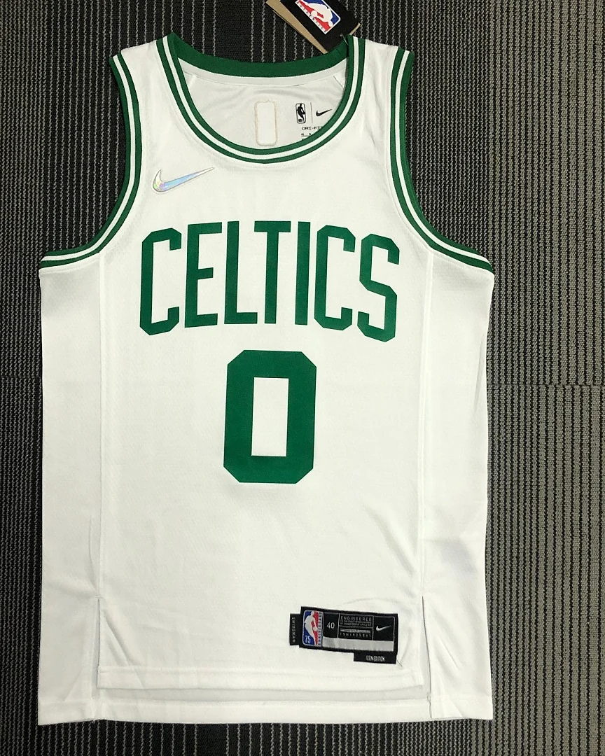 Camisola NBA Boston Celtics Jayson Tatum #0 75.º Aniversário Branca