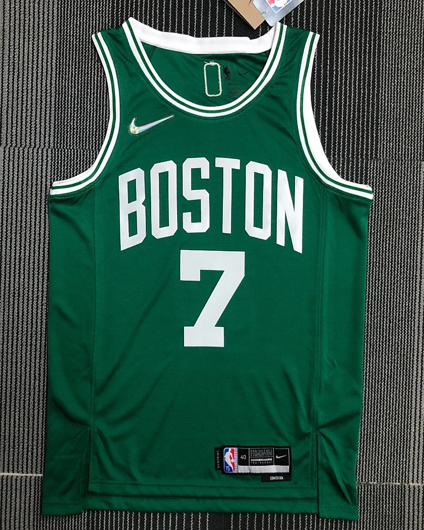 Camisola NBA Boston Celtics Jaylen Brown #7 75.º Aniversário Verde