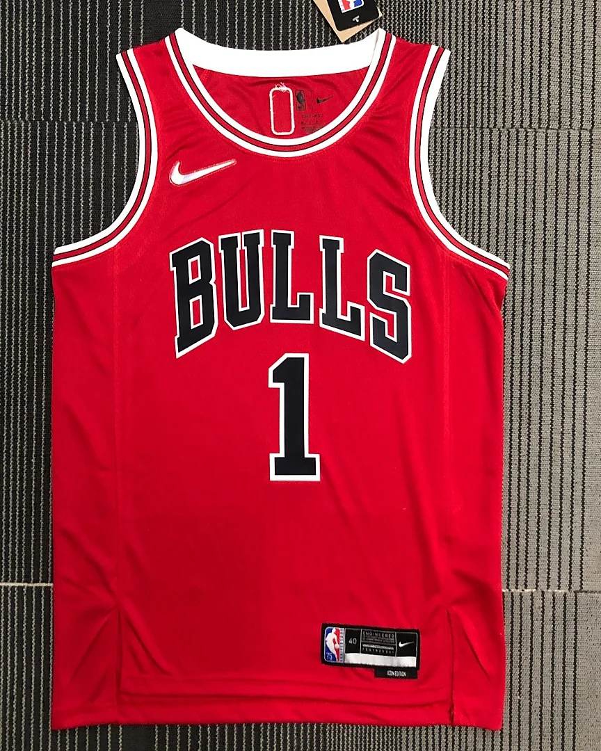 Camisola NBA Chicago Bulls Derrick Rose #1 75.º Aniversário Vermelha