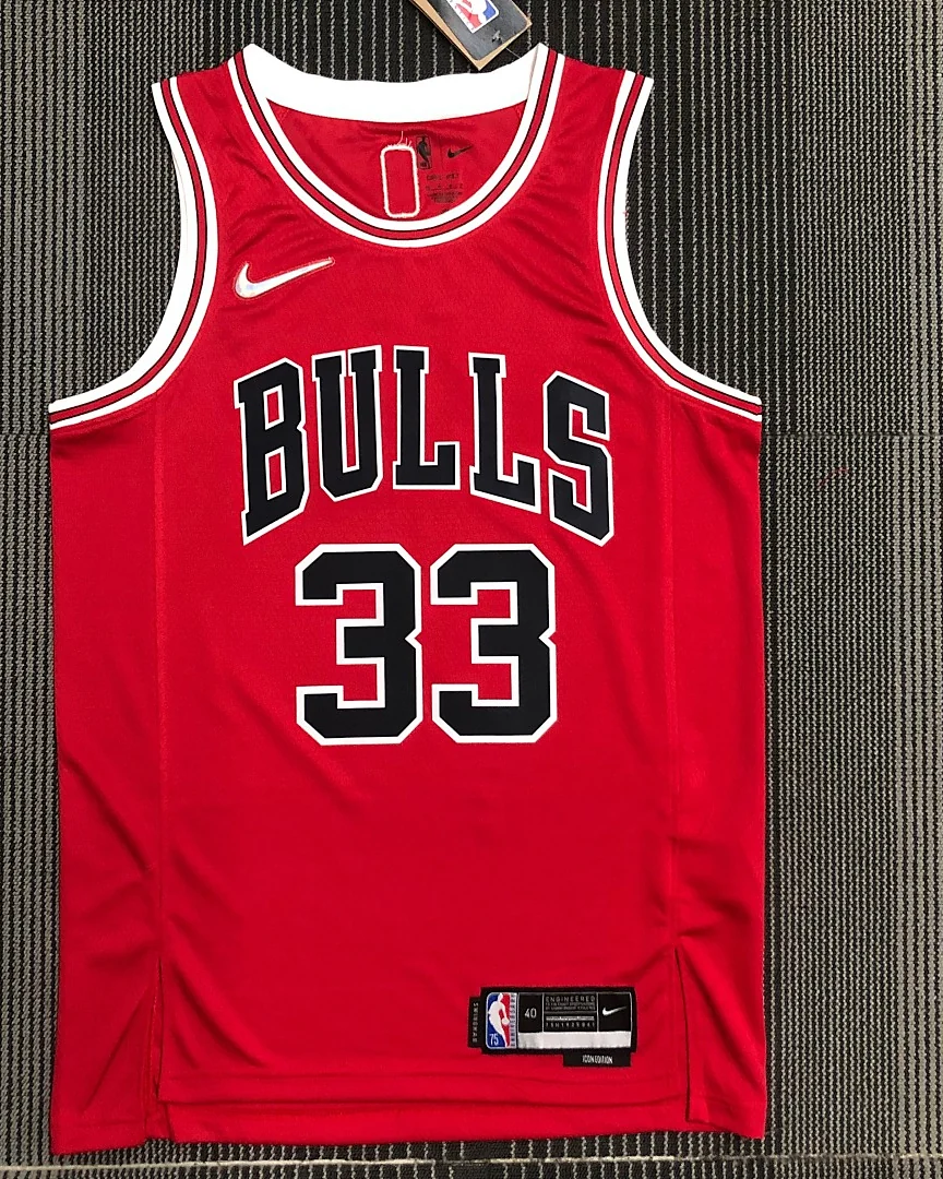 Camisola NBA Chicago Bulls Scottie Pippen #33 75.º Aniversário Vermelha
