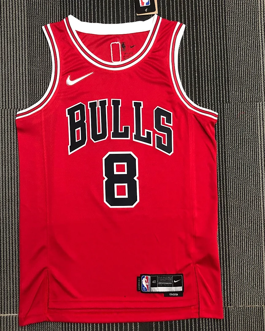 Camisola NBA Chicago Bulls Zach LaVine #8 75.º Aniversário Vermelha