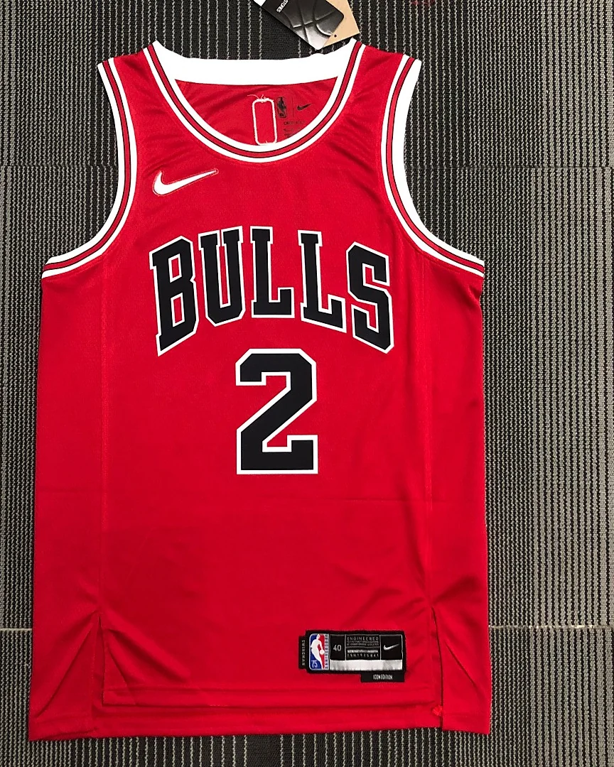 Camisola NBA Chicago Bulls Lonzo Ball #2 75.º Aniversário Vermelha