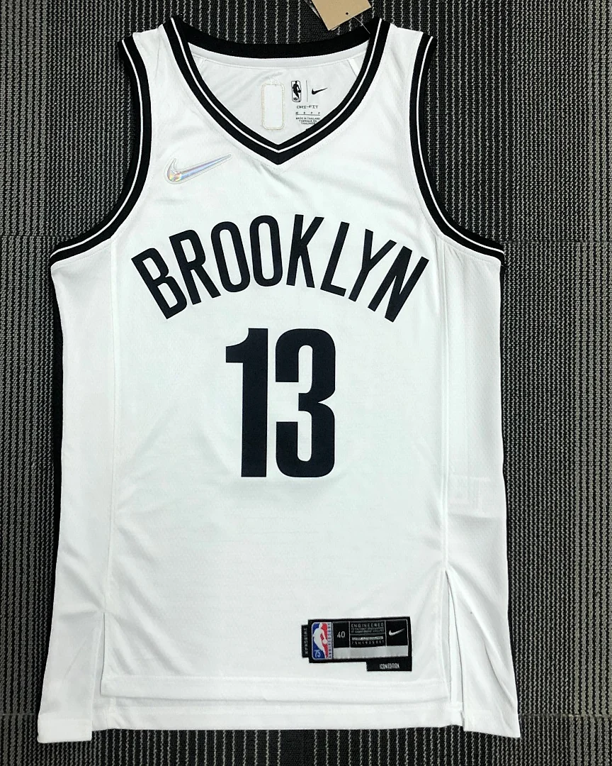 Camisola NBA Brooklyn Nets James Harden #13 75.º Aniversário Branca