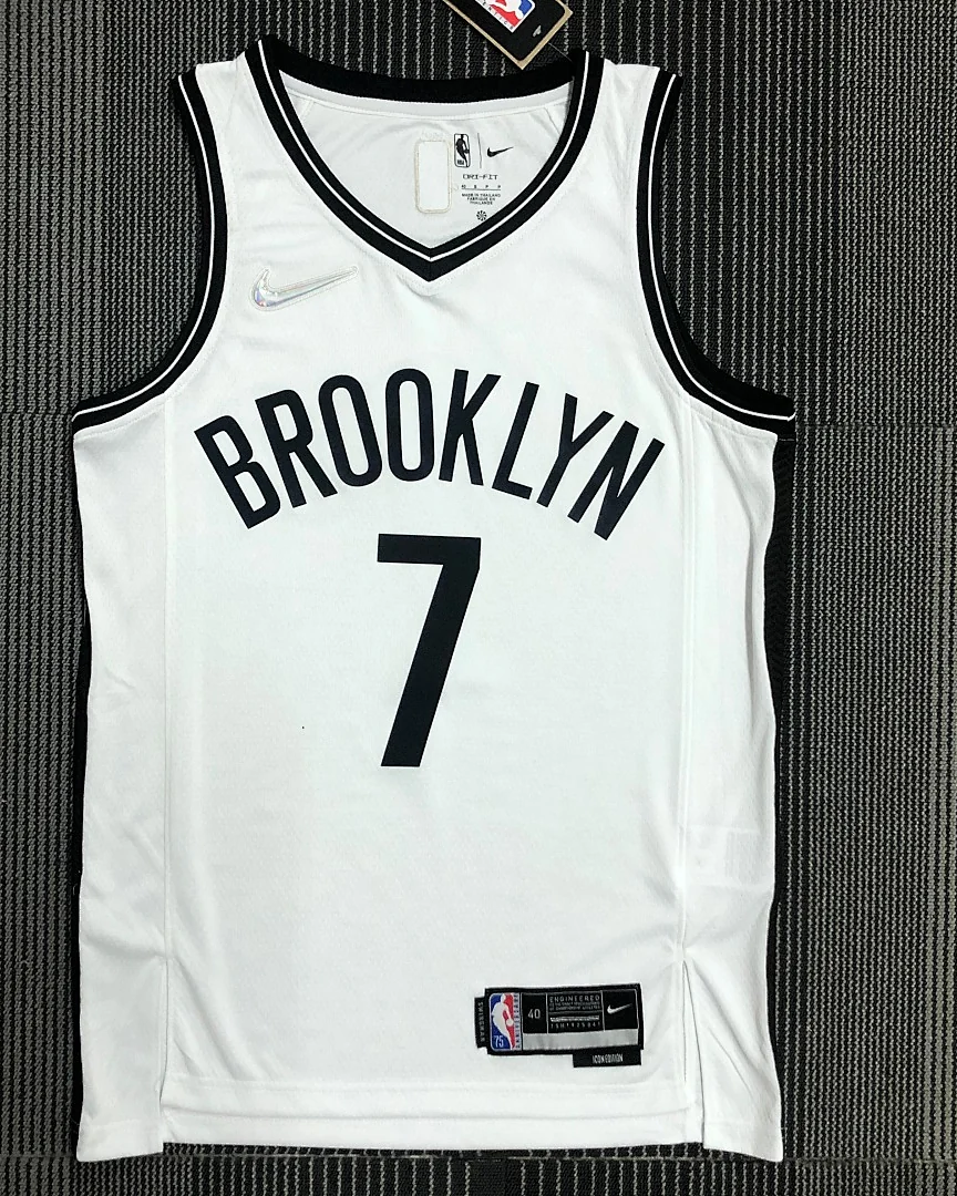 Camisola NBA Brooklyn Nets Kevin Durant #7 75.º Aniversário Branca