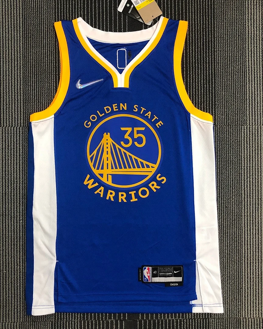Camisola NBA Golden State Warriors Kevin Durant #35 75.º Aniversário Azul