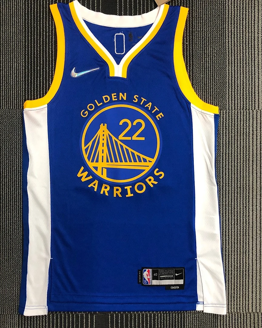 Camisola NBA Golden State Warriors Andrew Wiggins #22 75.º Aniversário Azul