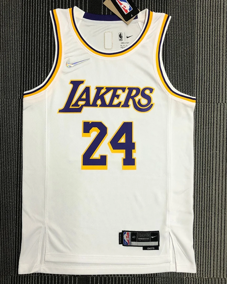 Camisola NBA Los Angeles Lakers Kobe Bryant #24 75.º Aniversário Branca