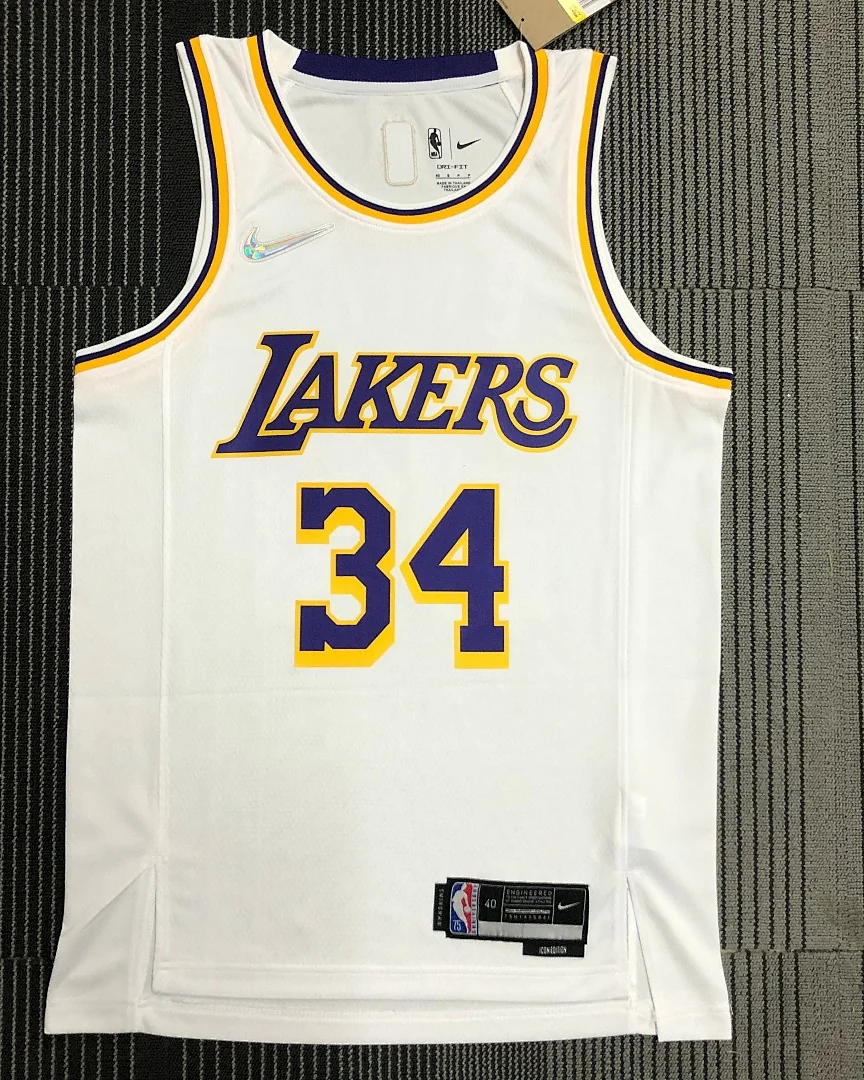 Camisola NBA Los Angeles Lakers Shaquille O'Neal #34 75.º Aniversário Branca