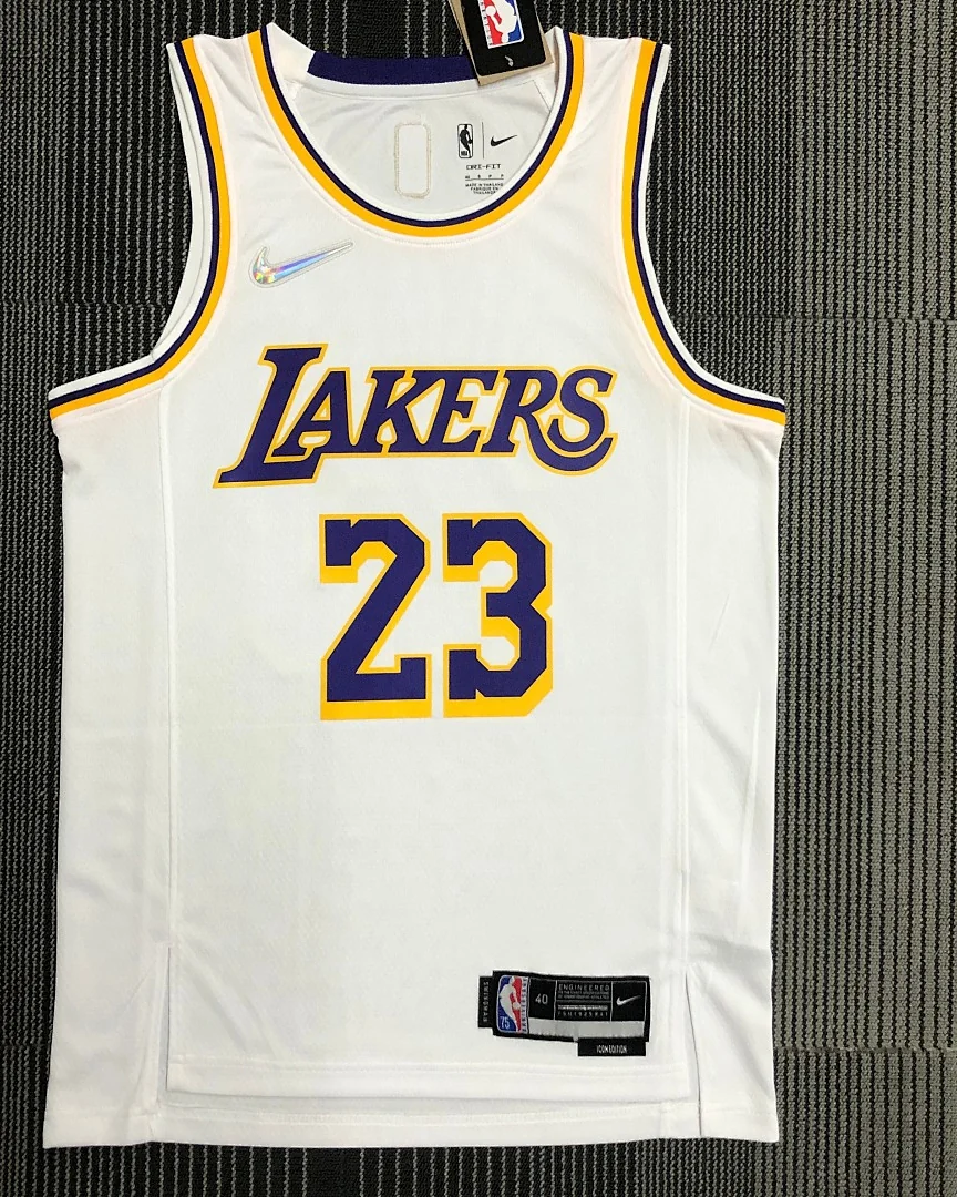 Camisola NBA Los Angeles Lakers LeBron James #23 75.º Aniversário Branca