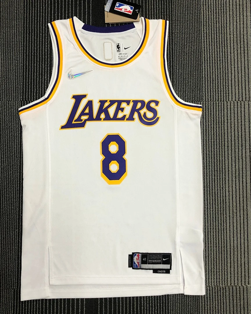 Camisola NBA Los Angeles Lakers Kobe Bryant #8 75.º Aniversário Branca