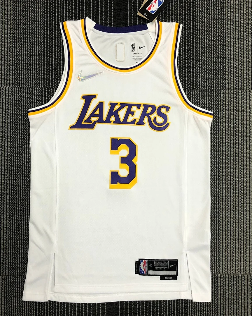 Camisola NBA Los Angeles Lakers Anthony Davis #3 75.º Aniversário Branca