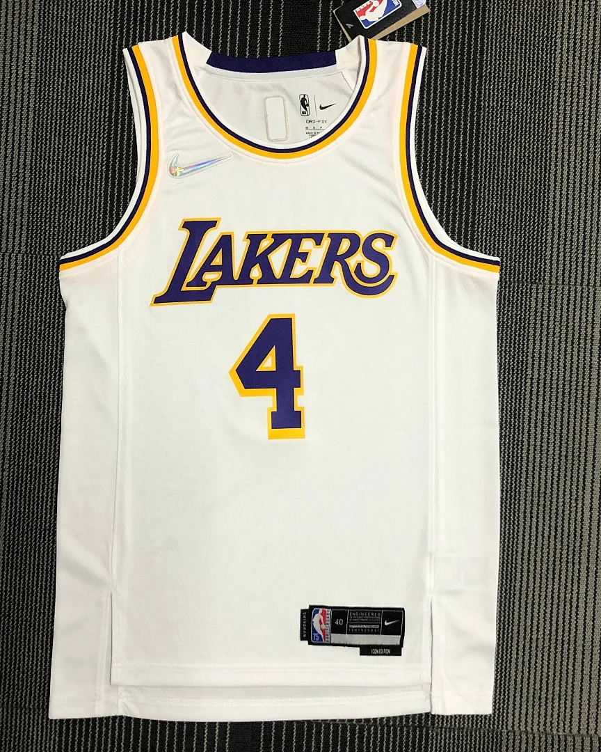 Camisola NBA Los Angeles Lakers Rajon Rondo #4 75.º Aniversário Branca
