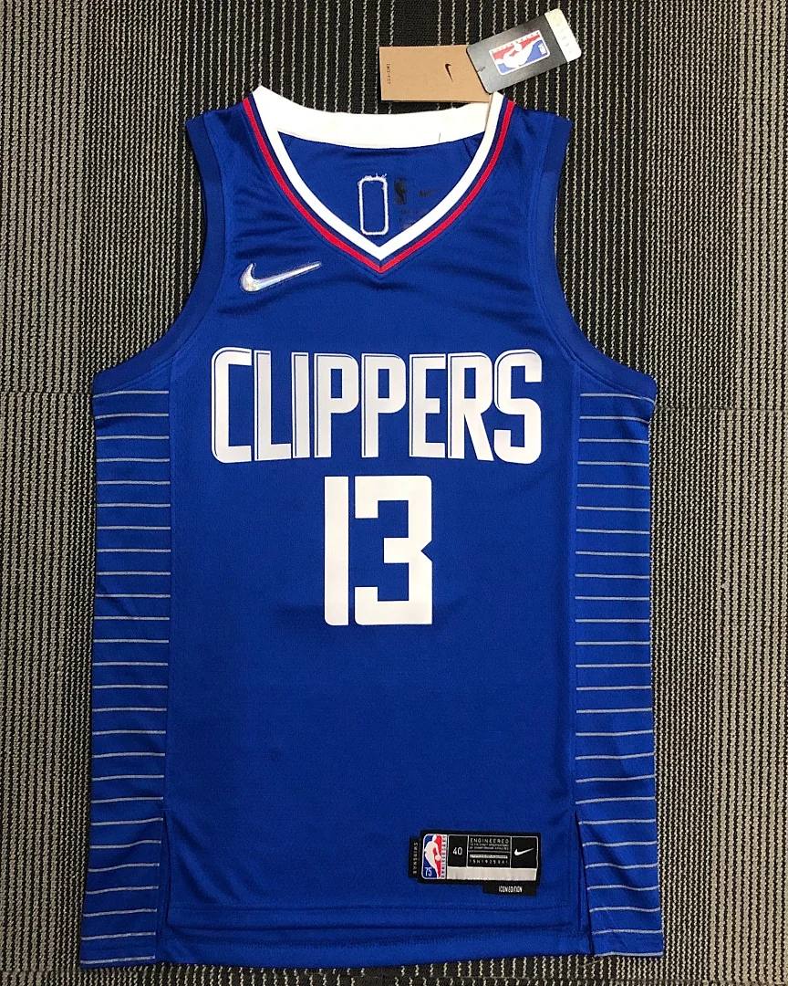 Camisola NBA Los Angeles Clippers Paul George #13 75.º Aniversário Azul