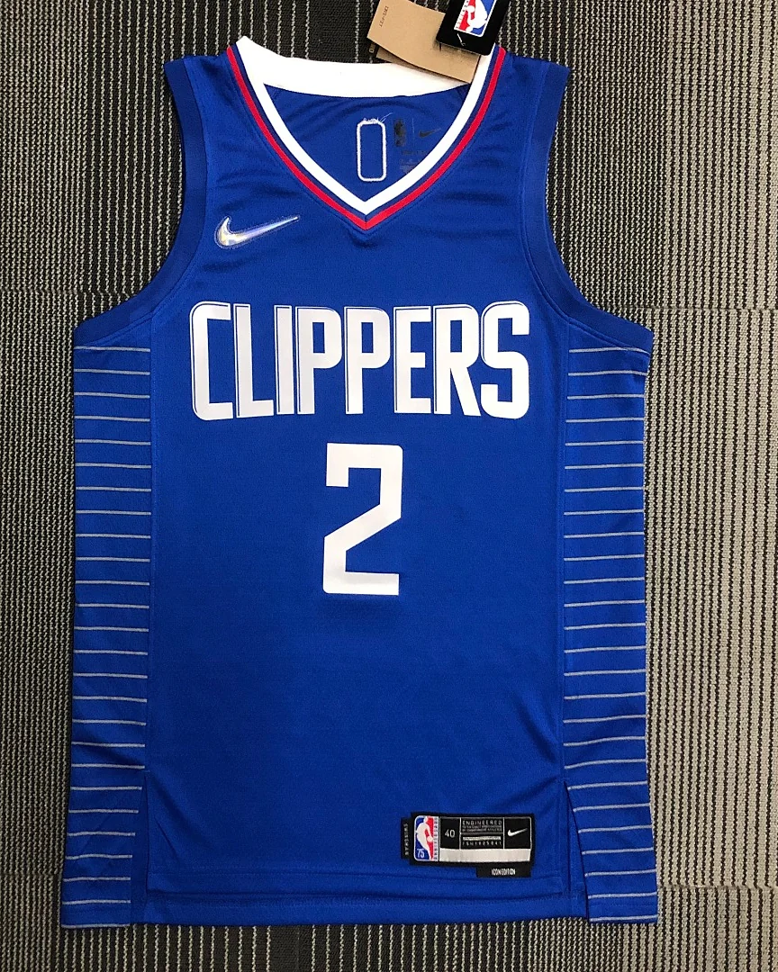 Camisola NBA Los Angeles Clippers Kawhi Leonard #2 75.º Aniversário Azul