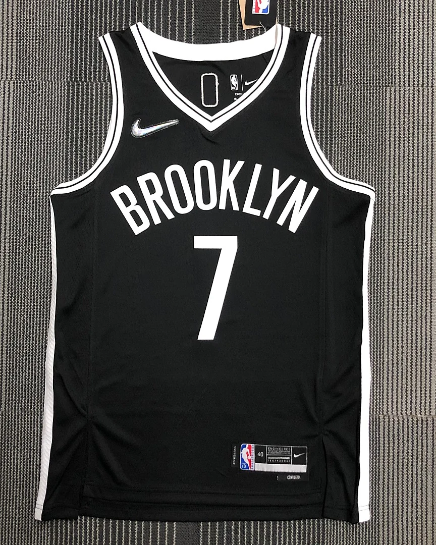 Camisola NBA Brooklyn Nets Kevin Durant #7 75.º Aniversário Preta