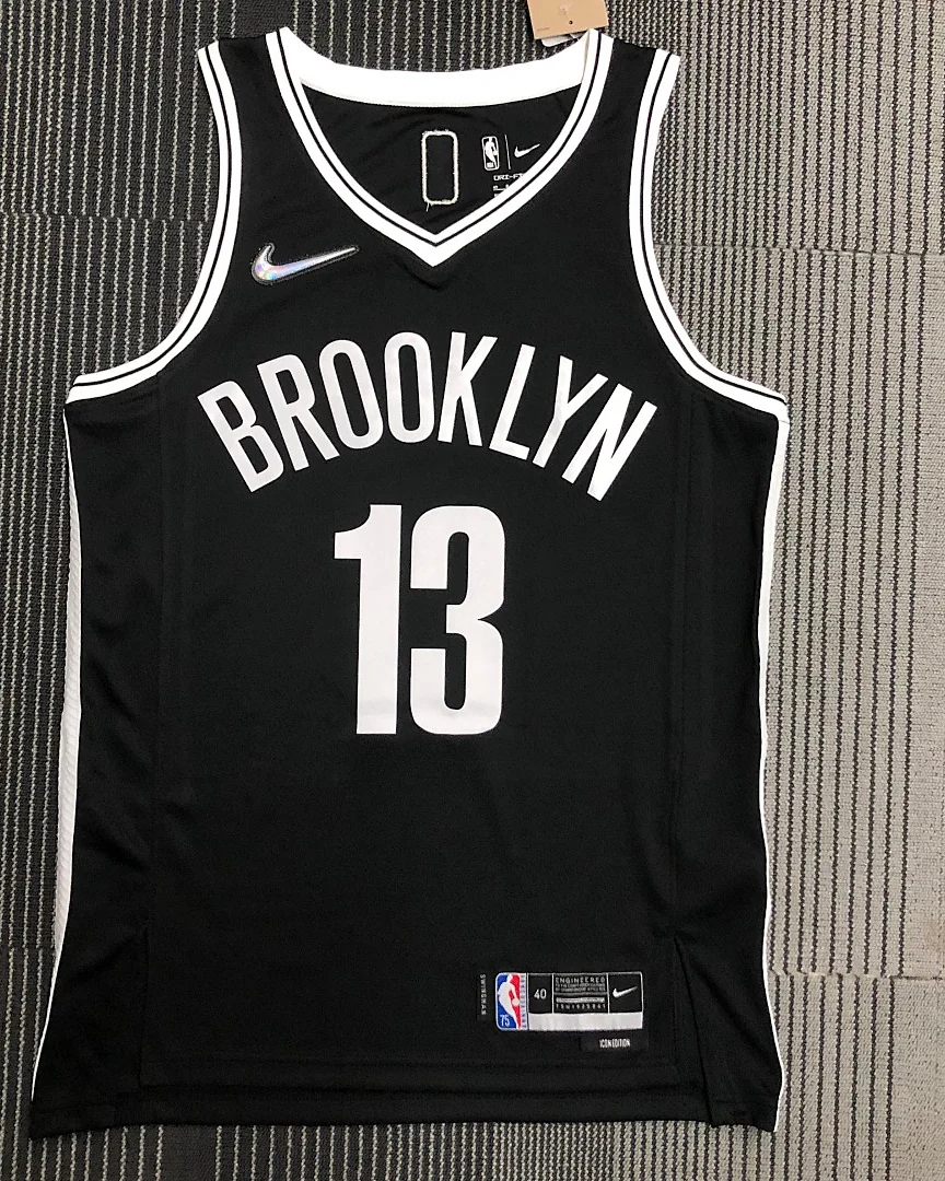 Camisola NBA Brooklyn Nets James Harden #13 75.º Aniversário Preta
