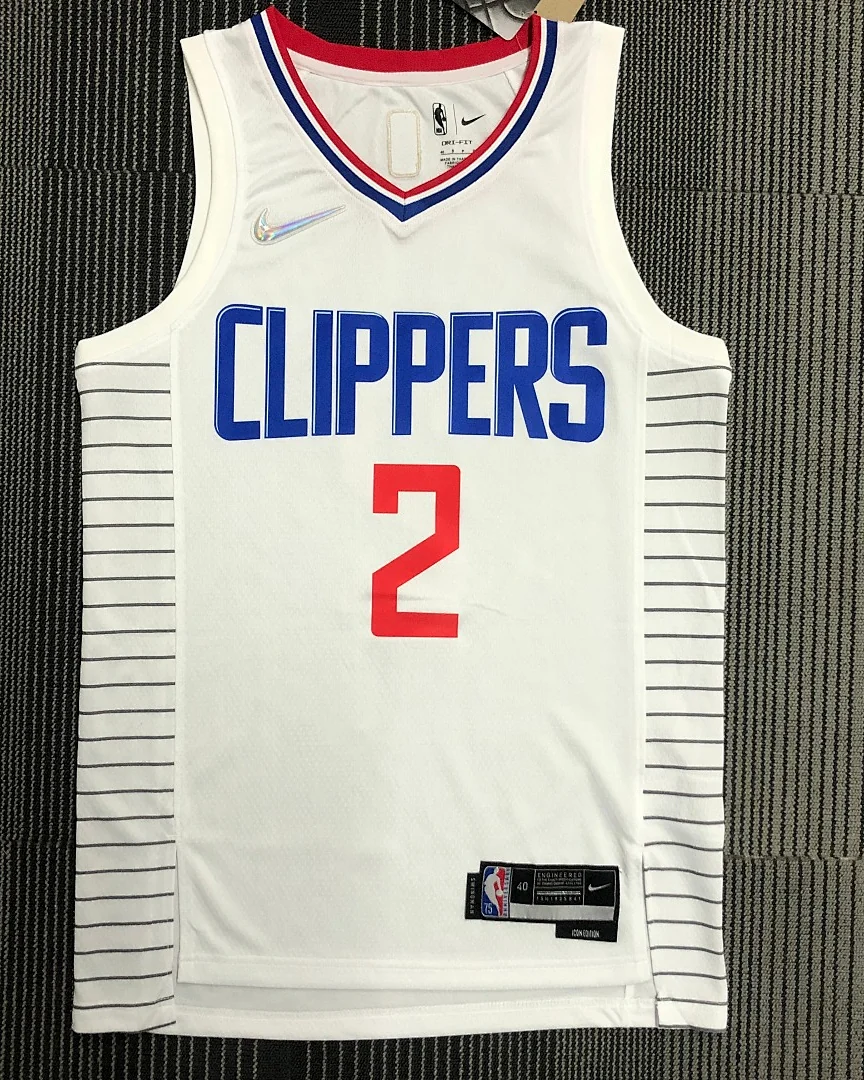 Camisola NBA Los Angeles Clippers Kawhi Leonard #2 75.º Aniversário Branca