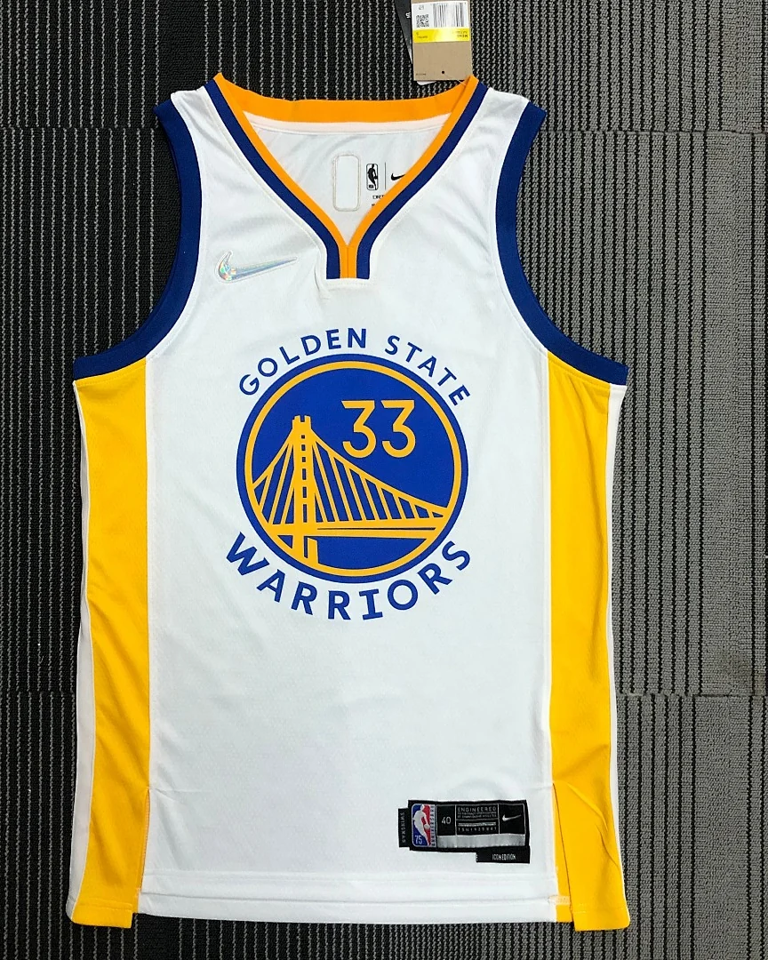 Camisola NBA Golden State Warriors James Wiseman #33 75.º Aniversário Branca