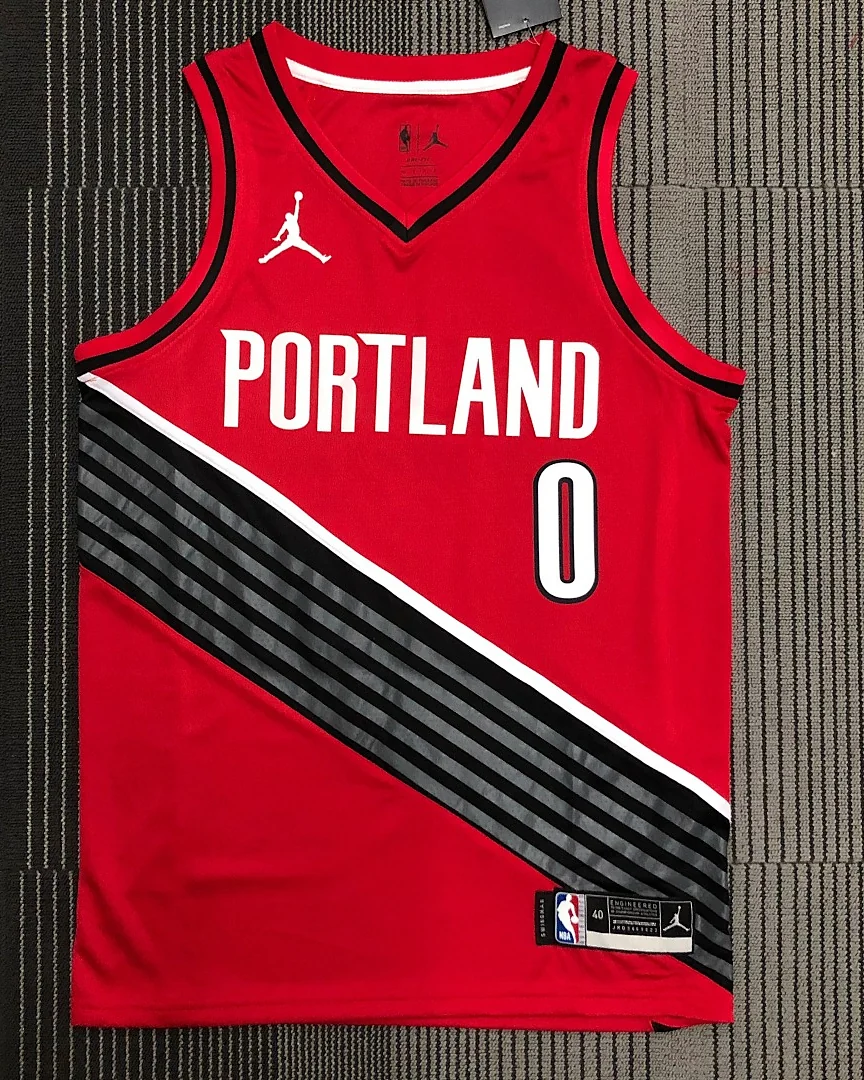 Camisola NBA Portland Trail Blazers Damian Lillard #0 Jordan