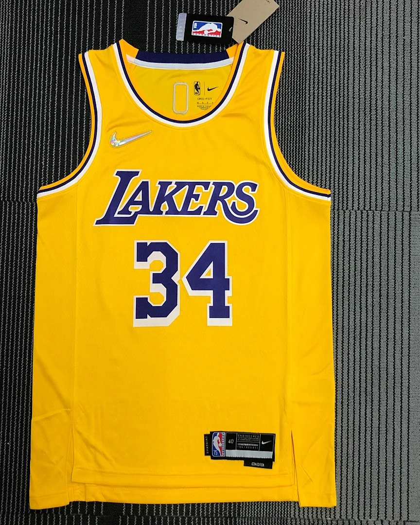 Camisola NBA Los Angeles Lakers Shaquille O'Neal #34 75.º Aniversário Amarela