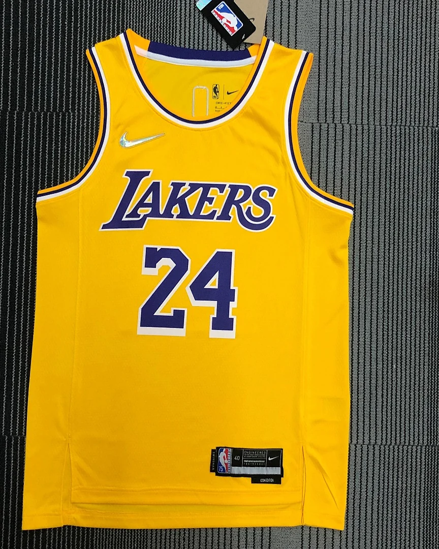 Camisola NBA Los Angeles Lakers Kobe Bryant #24 75.º Aniversário Amarela