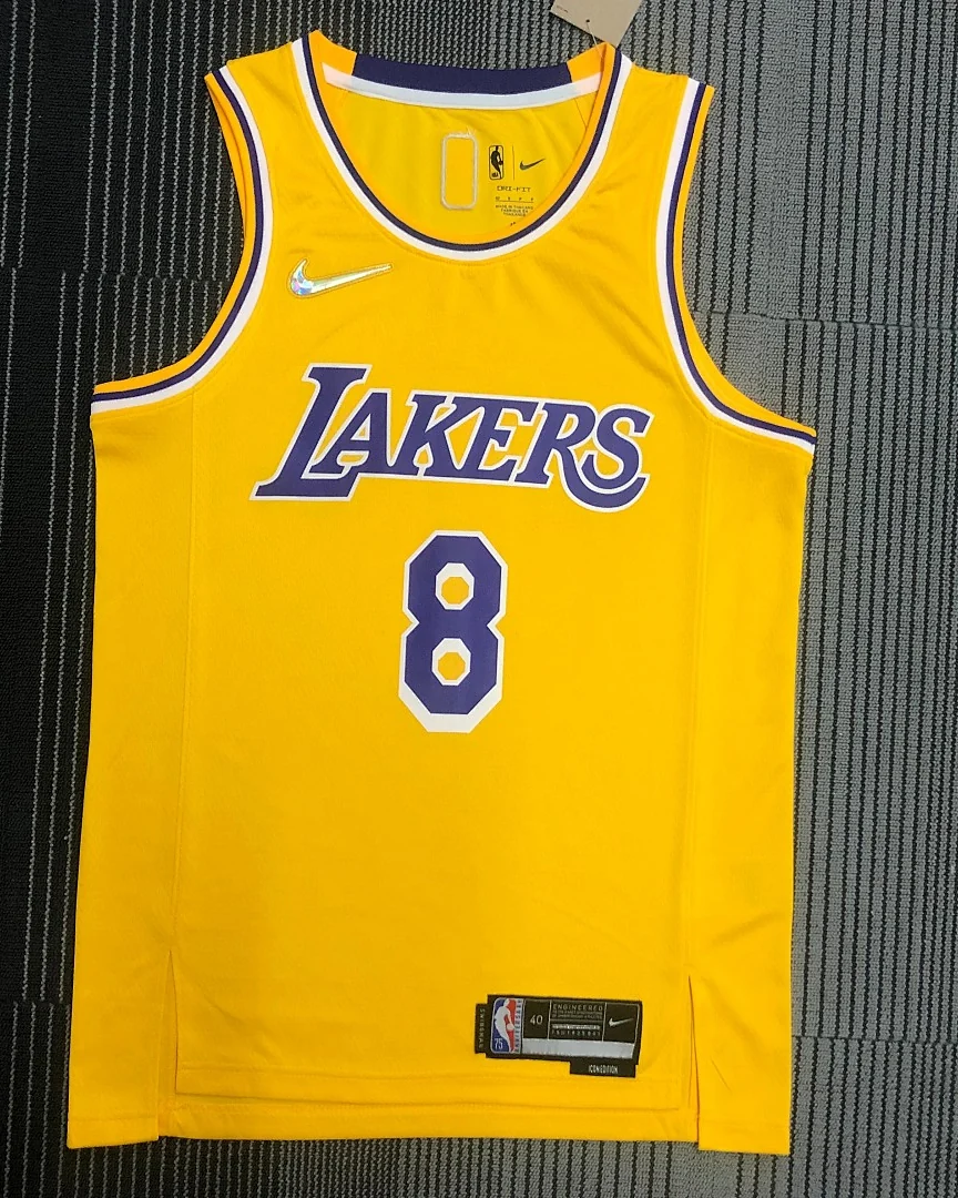 Camisola NBA Los Angeles Lakers Kobe Bryant #8 75.º Aniversário Amarela