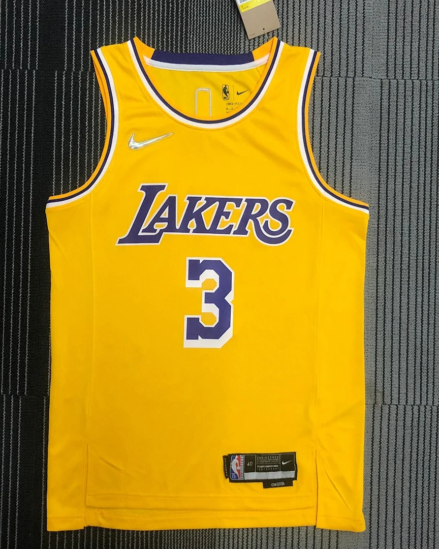 Camisola NBA Los Angeles Lakers Anthony Davis #3 75.º Aniversário Amarela