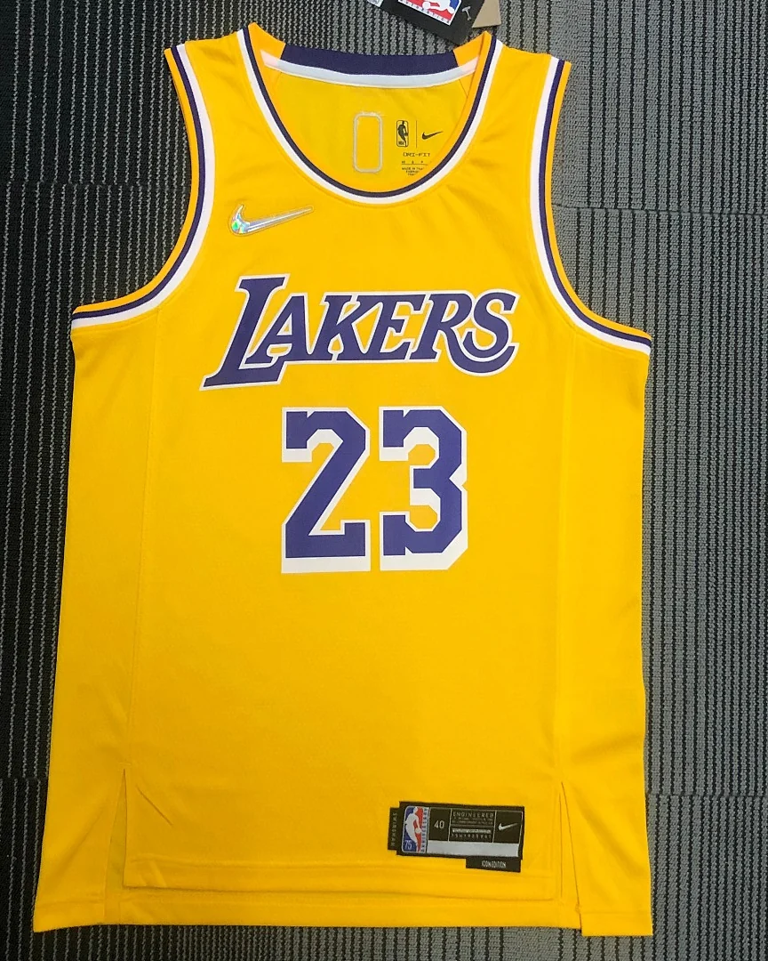 Camisola NBA Los Angeles Lakers LeBron James #23 75.º Aniversário Amarela