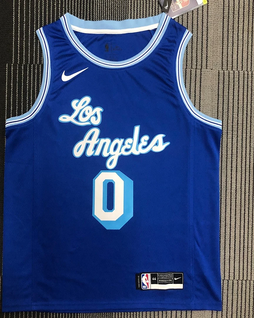 Camisola NBA Los Angeles Lakers Russell Westbrook #0 Retro Azul 2021