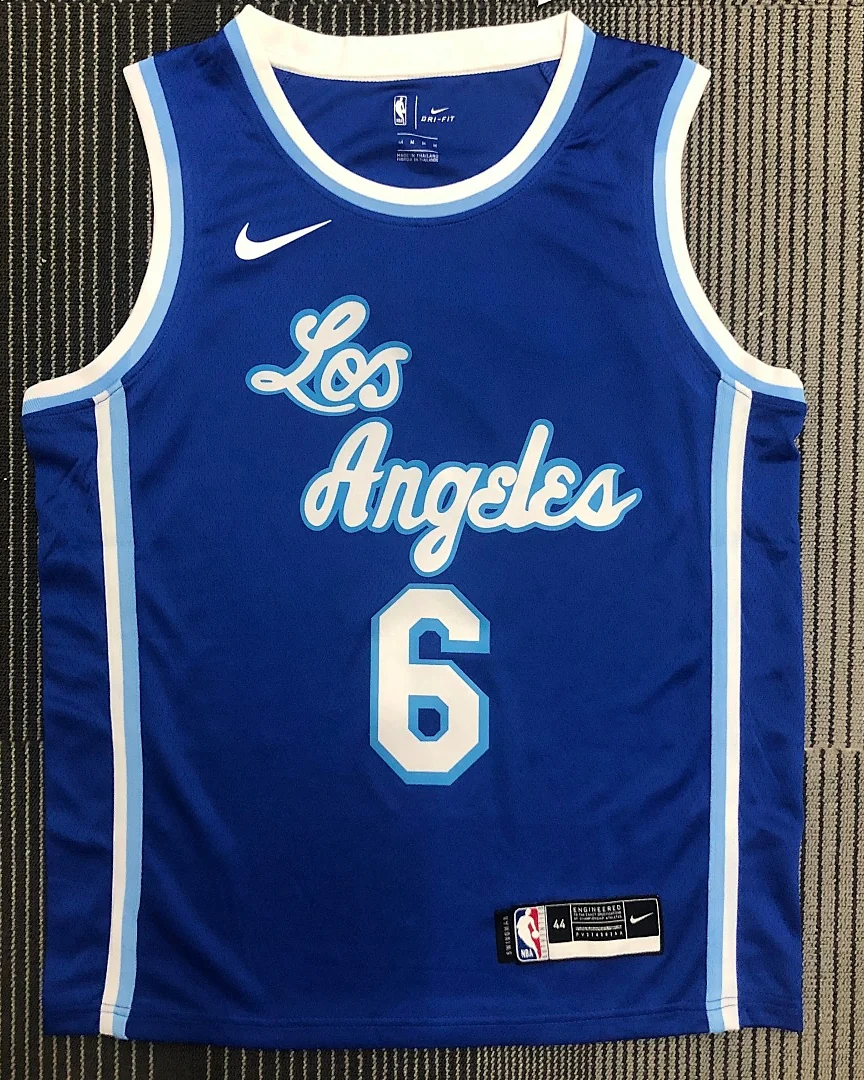 Camisola NBA Los Angeles Lakers LeBron James #6 Latin Nights Azul