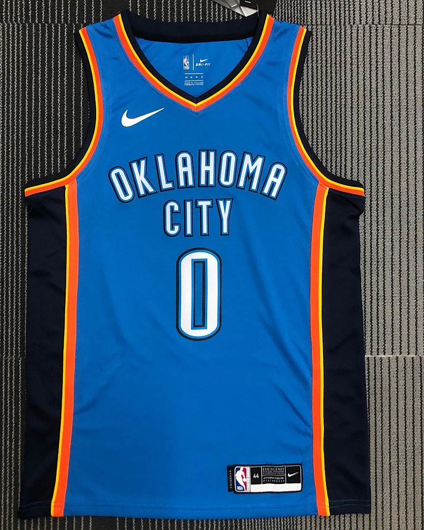 Camisola NBA Oklahoma City Thunder Russell Westbrook #0 Azul