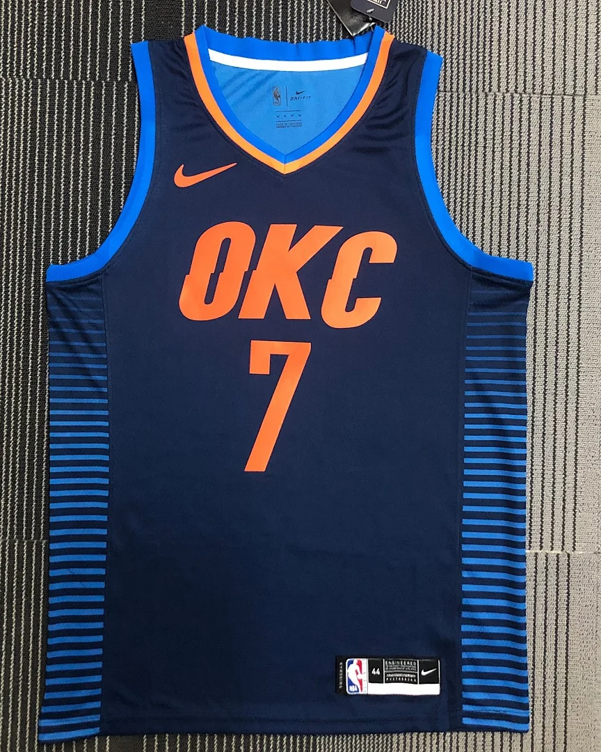 Camisola NBA Oklahoma City Thunder Carmelo Anthony #7 Edição Especial Azul
